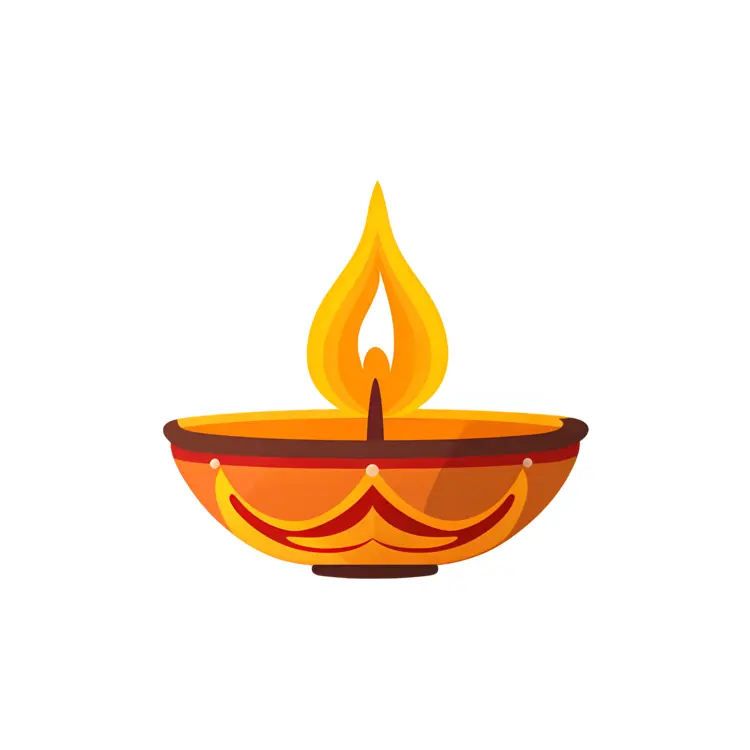 Decorative Lamp with Flame for Diwali
