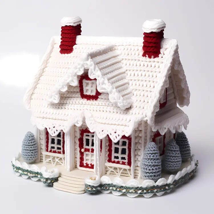 White and Red Gingerbread House