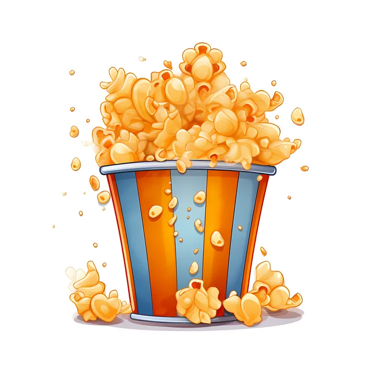 Colorful Popcorn Bucket Illustration