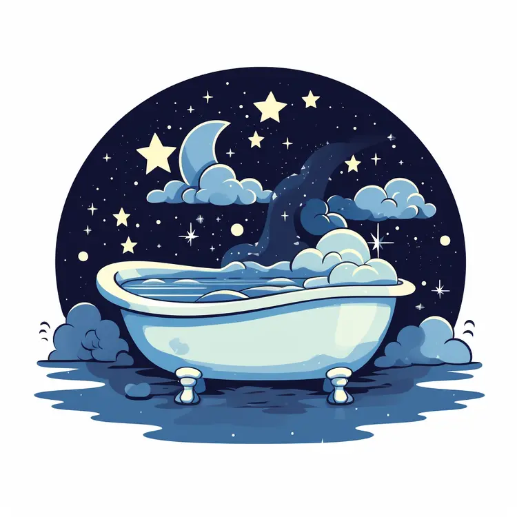 Bathtub Under Starry Night Sky