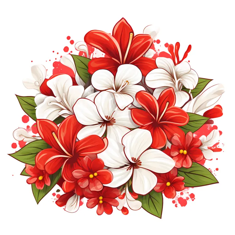 Beautiful Red and White Floral Bouquet