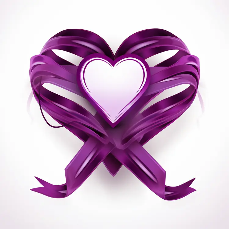 Purple Heart Ribbon for Valentine's Day Celebration