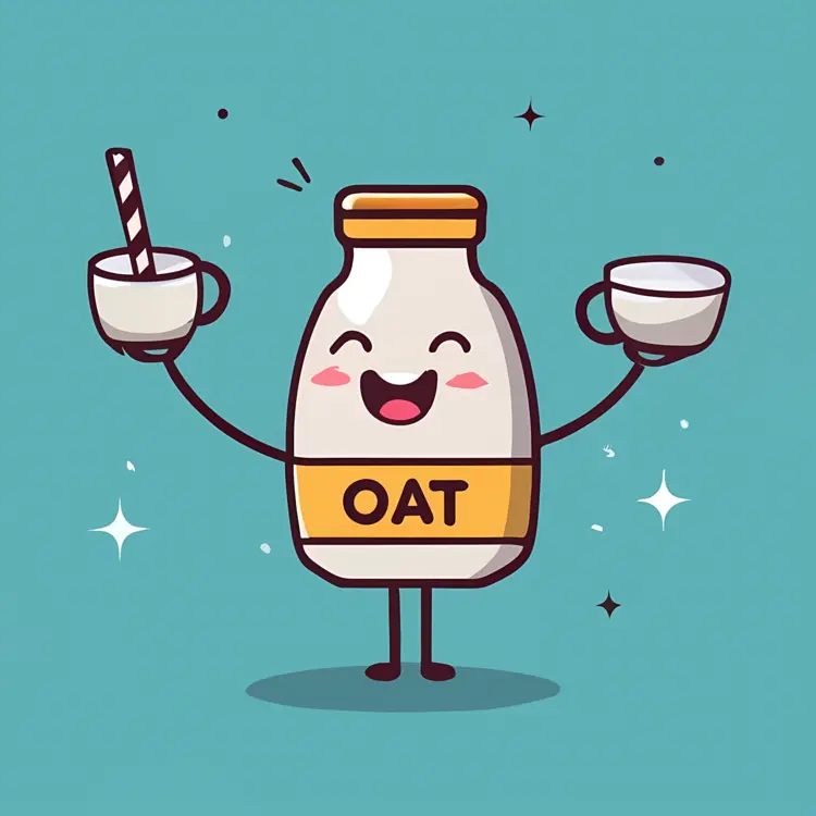 Cute Oat Milk Bottle Cartoon