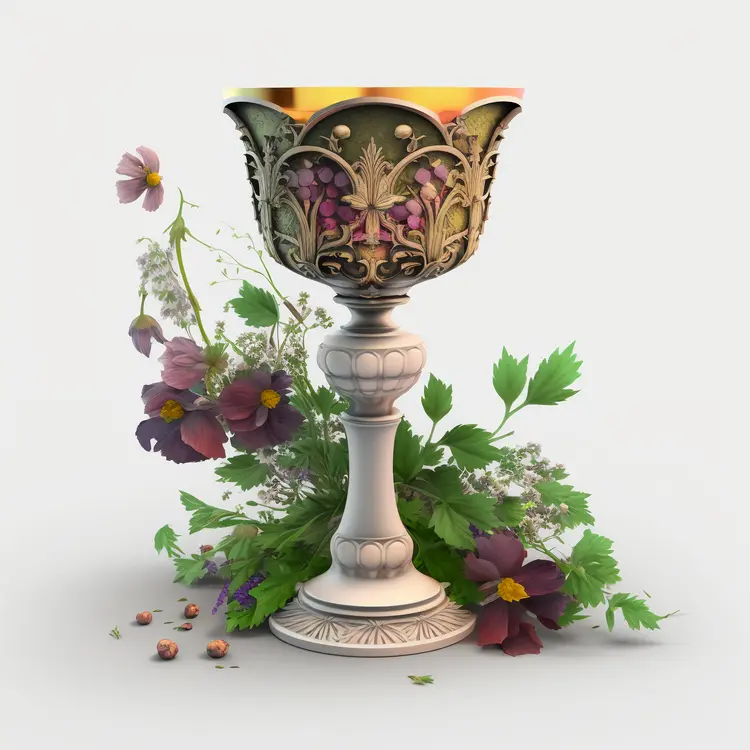 Ornate Chalice with Floral Decorations