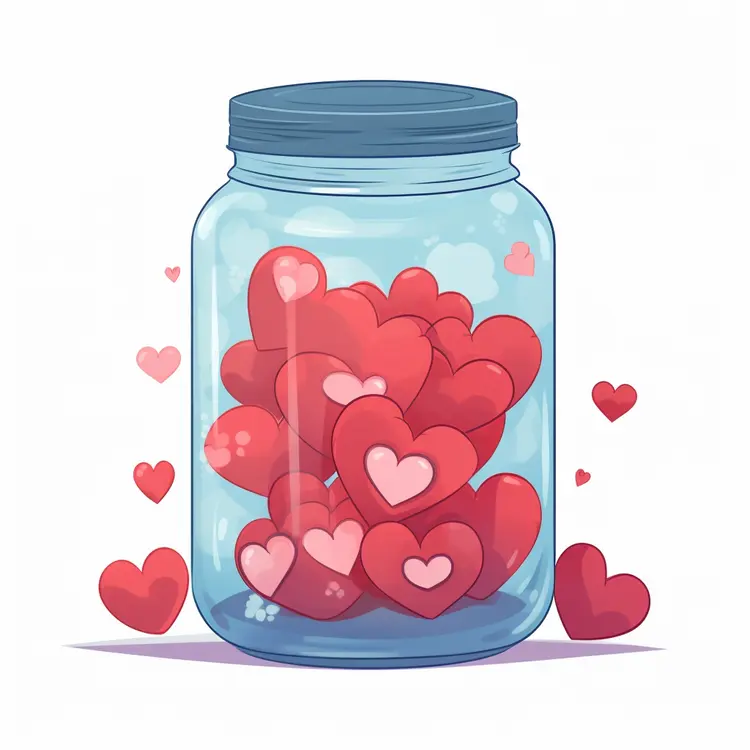 Hearts in a Jar for Valentine's Day