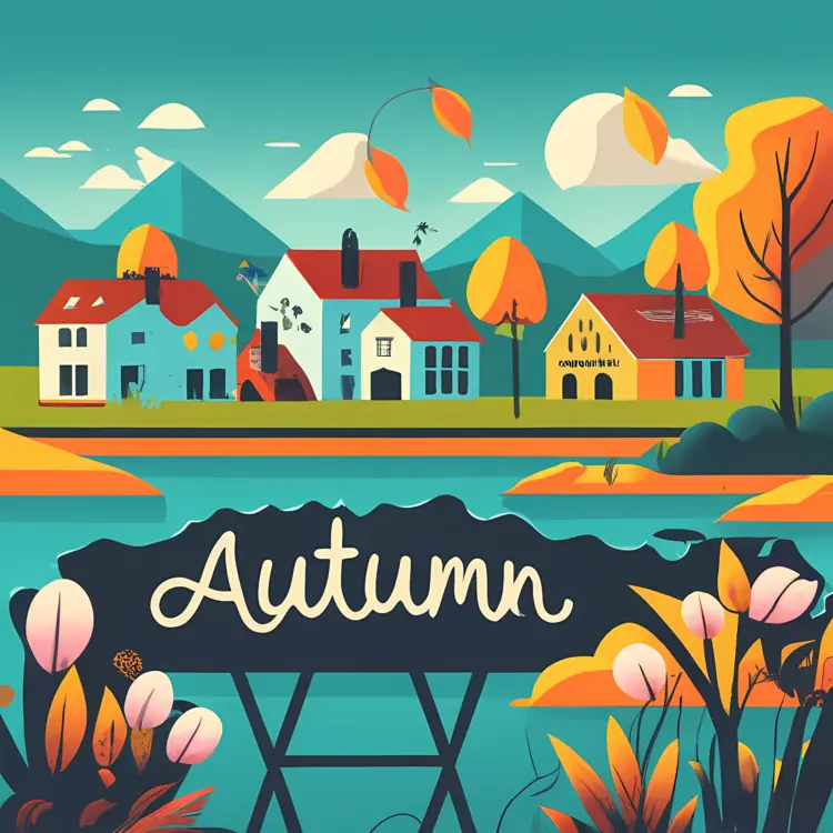 Autumn Village Landscape