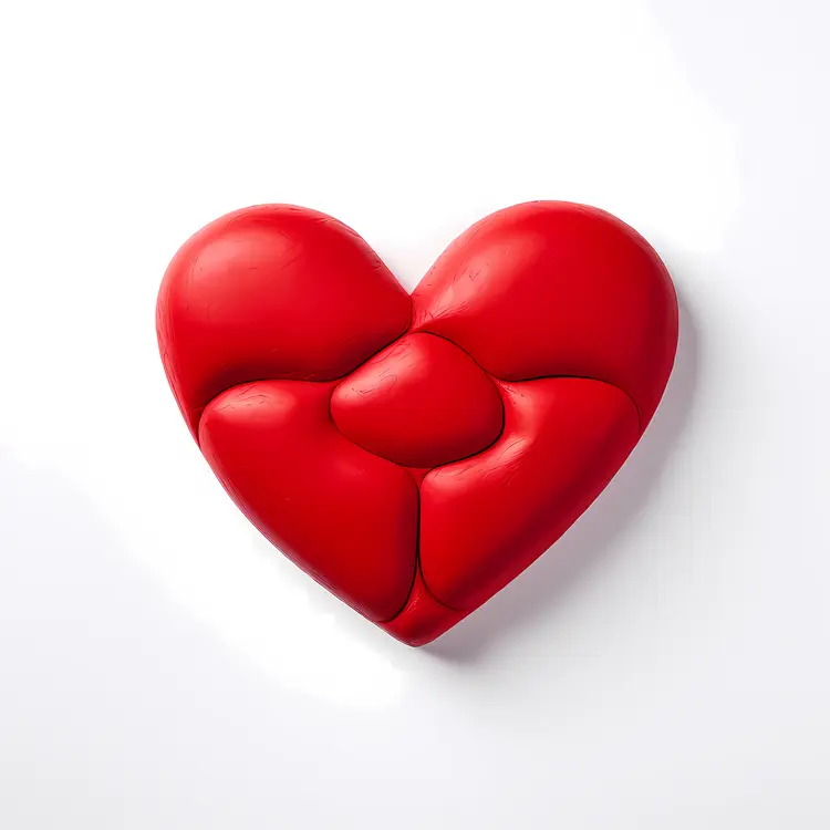 Soft Red Heart Cushion