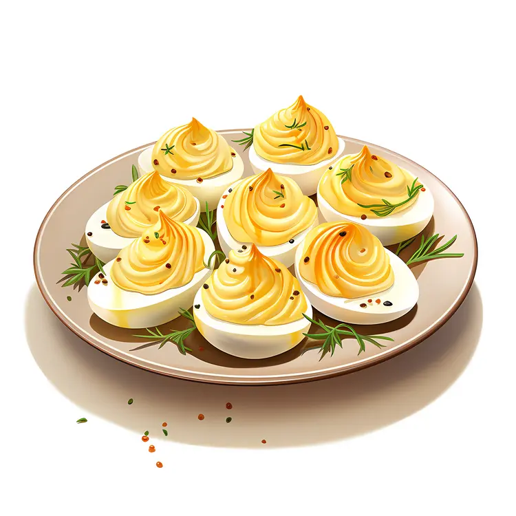 Deviled Eggs with Rosemary Garnish