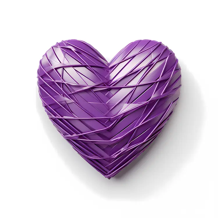 Purple Heart Decoration for Valentine's Day