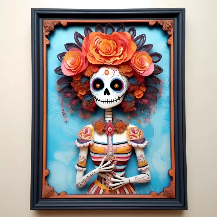 Colorful Skeleton Art for Day of the Dead Celebration
