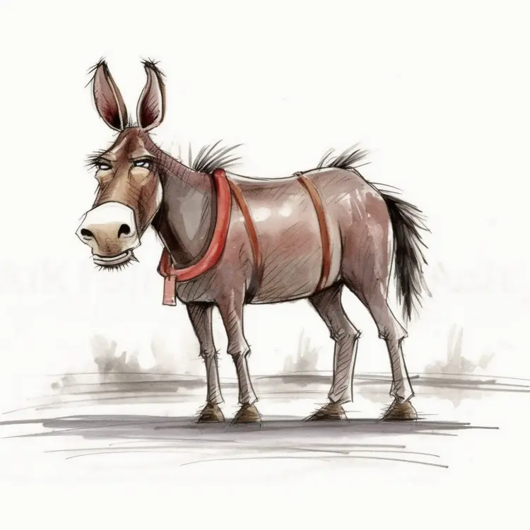Brown Donkey Illustration