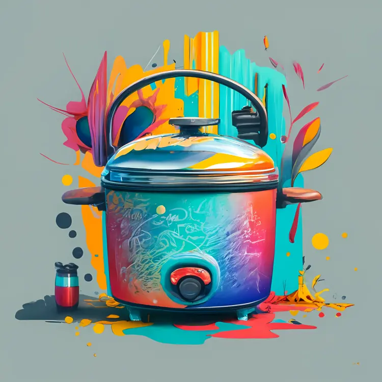 Colorful Rice Cooker with Artistic Design