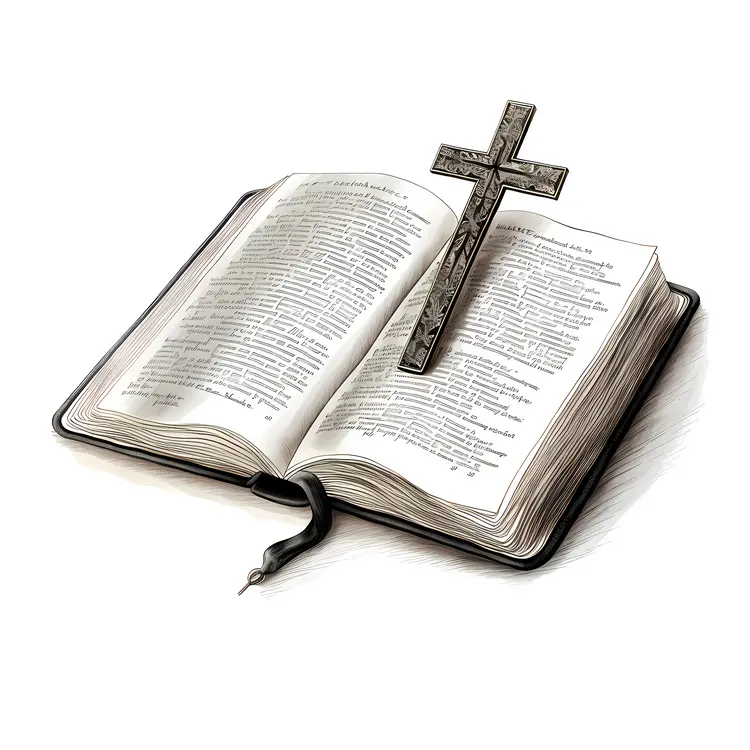 Open Bible with Cross