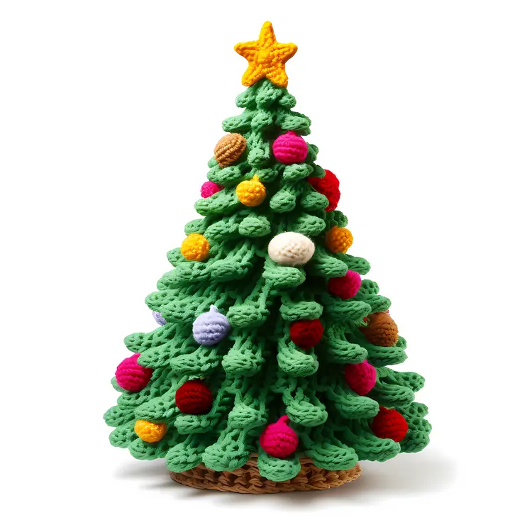 Green Christmas Tree with Colorful Ornaments