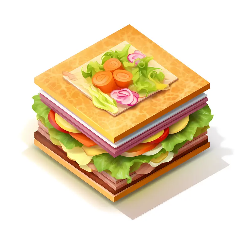 Delicious Layered Sandwich Illustration