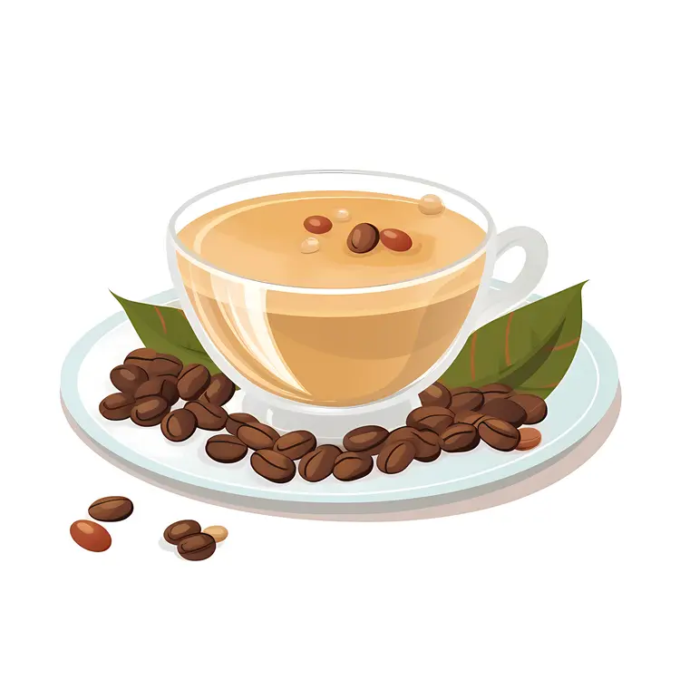 Coffee Cup with Beans Illustration