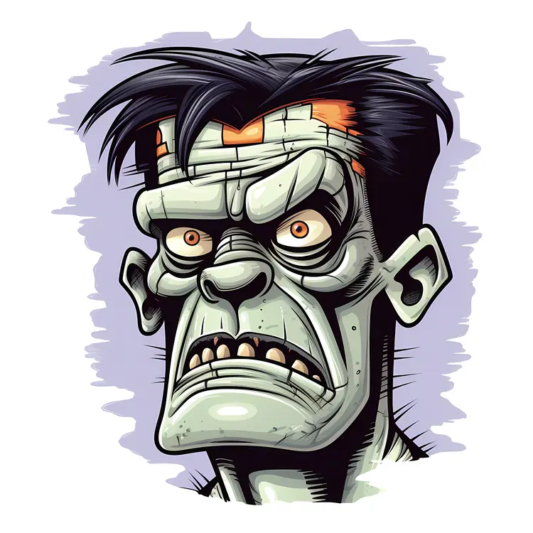 Cartoon Frankenstein Monster Face for Halloween