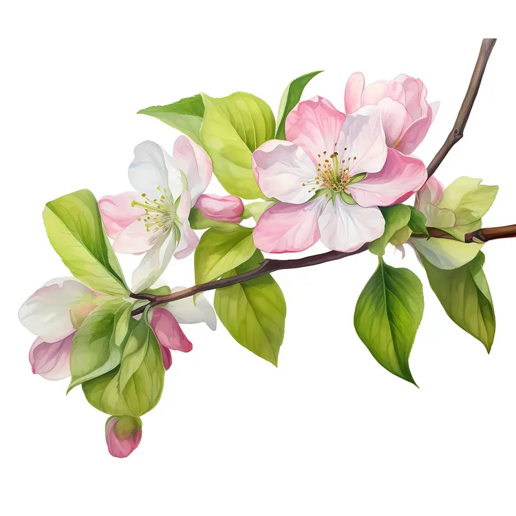 Beautiful Apple Blossoms on Branch