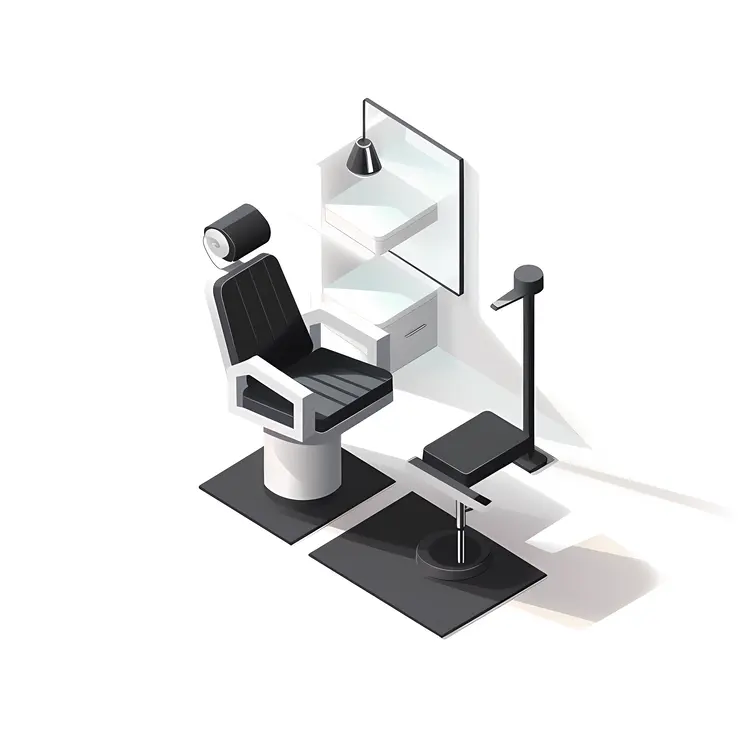 Black and White Barber Chair Illustration