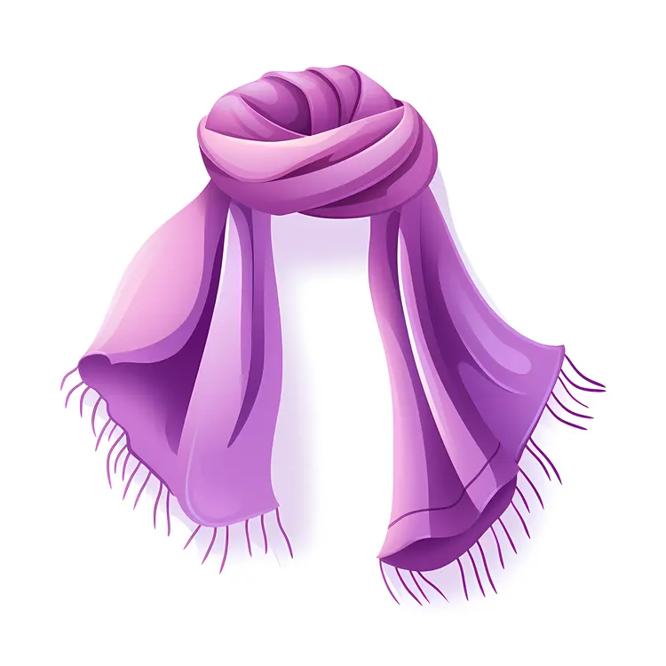 Purple Scarf with Fringes