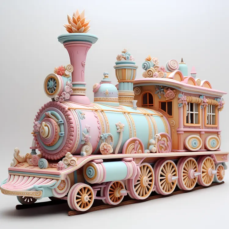 Pastel Decorative Train Model