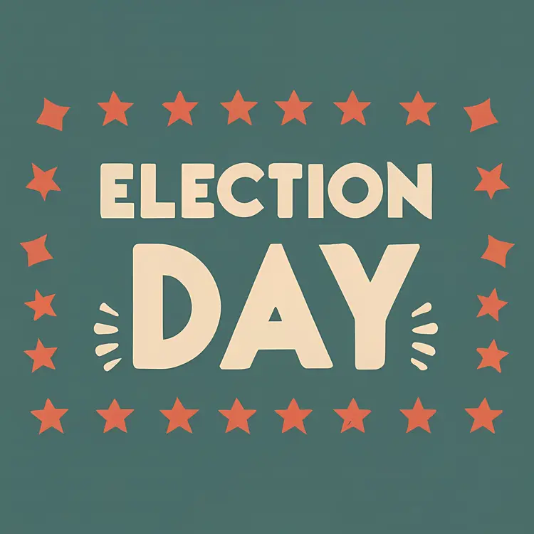 Election Day with Stars and Confetti