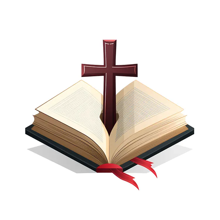 Open Book with Cross