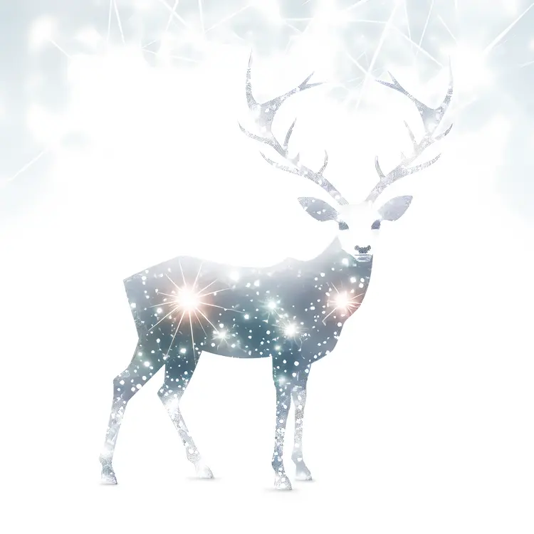 Glowing Deer with Shimmering Stars