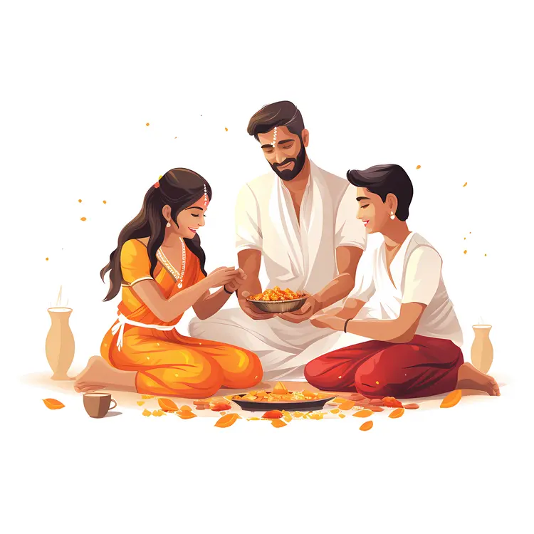 Family Performing Traditional Ceremony
