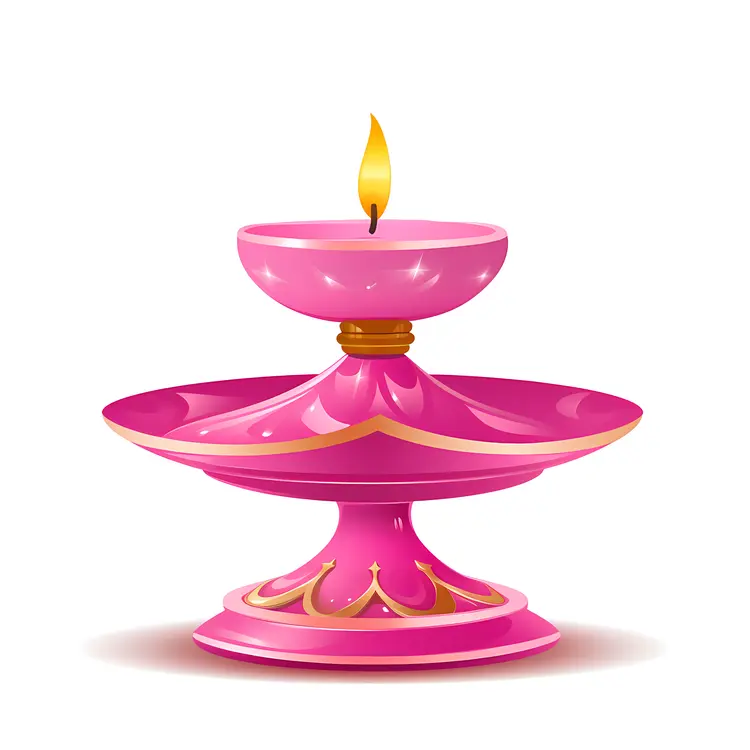 Pink Candle Holder with Elegant Design