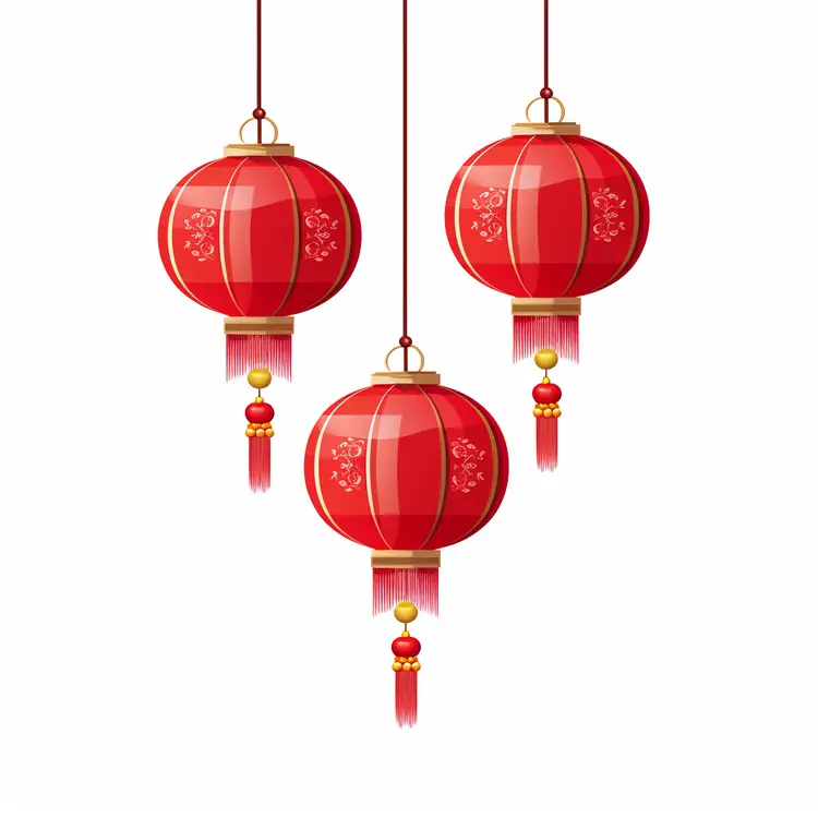 Traditional Red Lanterns for Chinese New Year Celebration