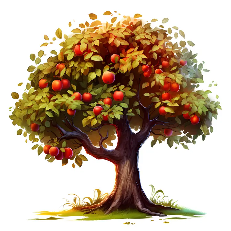 Apple Tree with Shiny Apples