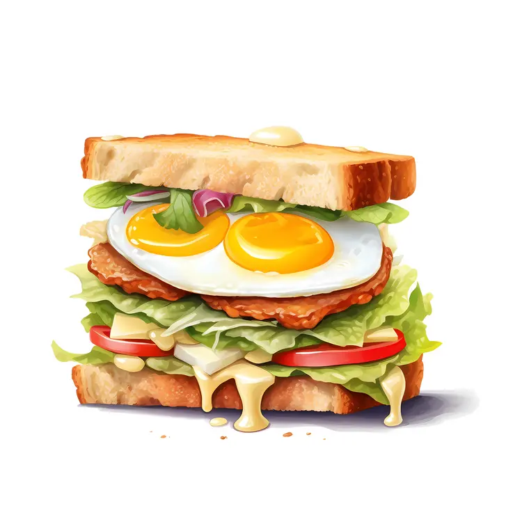 Delicious Sandwich with Egg and Lettuce