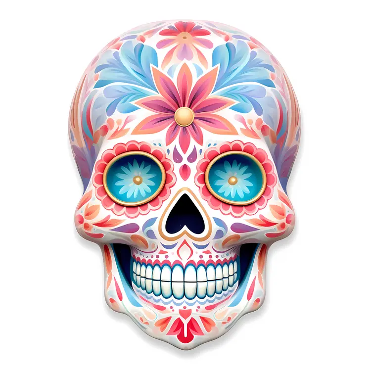 Colorful Sugar Skull for Day of the Dead Celebration