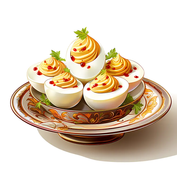 Delicious Deviled Eggs on a Decorative Plate