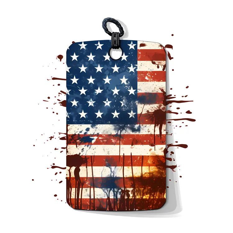 American Flag Luggage Tag