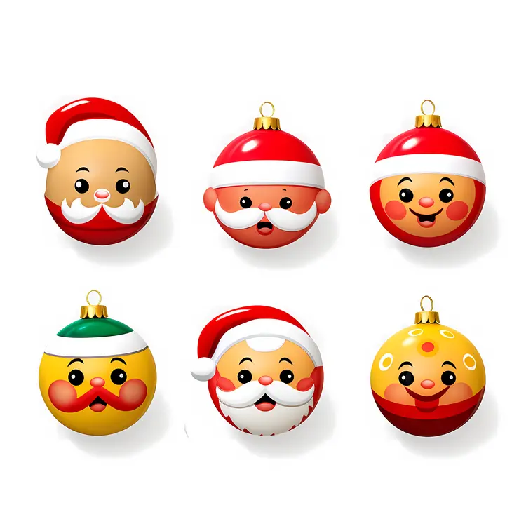 Cute Christmas Ornaments with Santa Faces