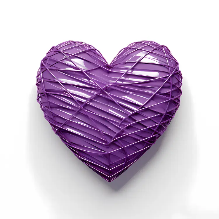 Purple Heart Decoration for Valentine's Day
