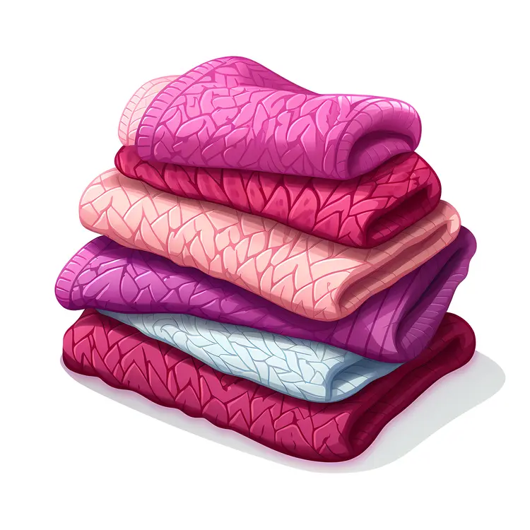 Neatly Folded Stack of Pink Clothes