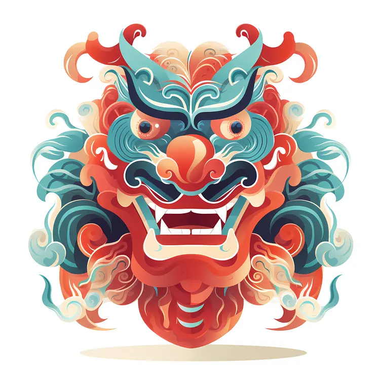 Intricate Dragon Head Illustration