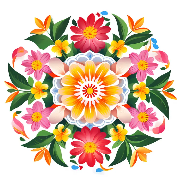Colorful Floral Mandala Design