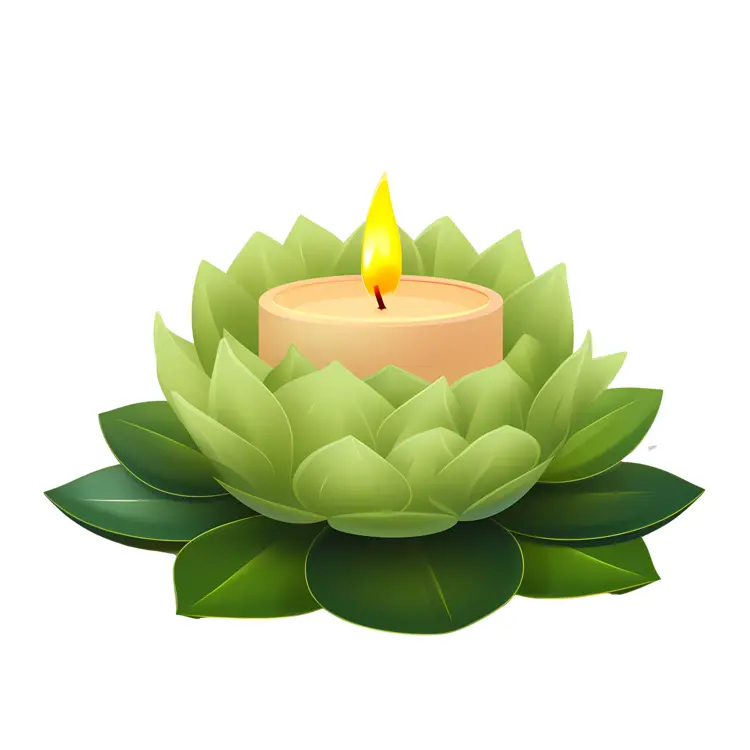 Green Flower Candle for Relaxation