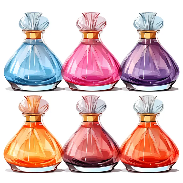 Colorful Perfume Bottles Collection