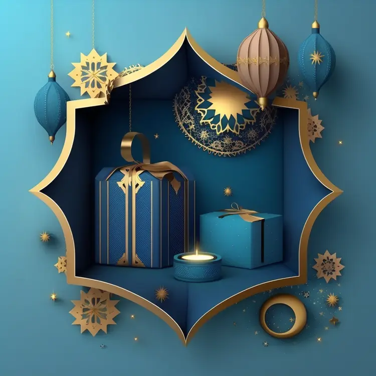 Elegant Blue and Gold Decorative Gifts