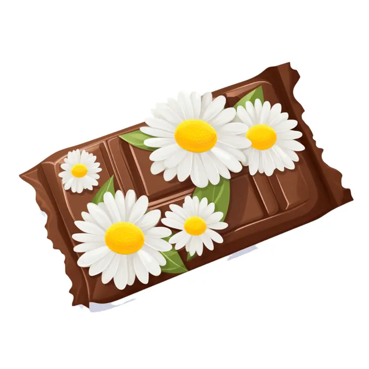 Chocolate Bar Decorated with Daisies