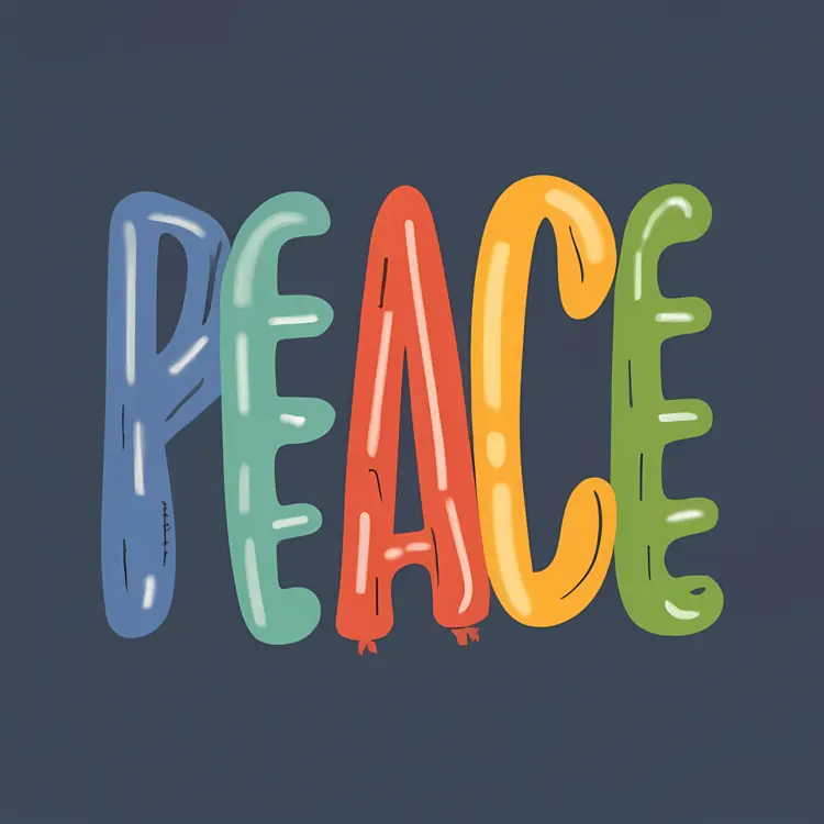 Colorful Peace Typography
