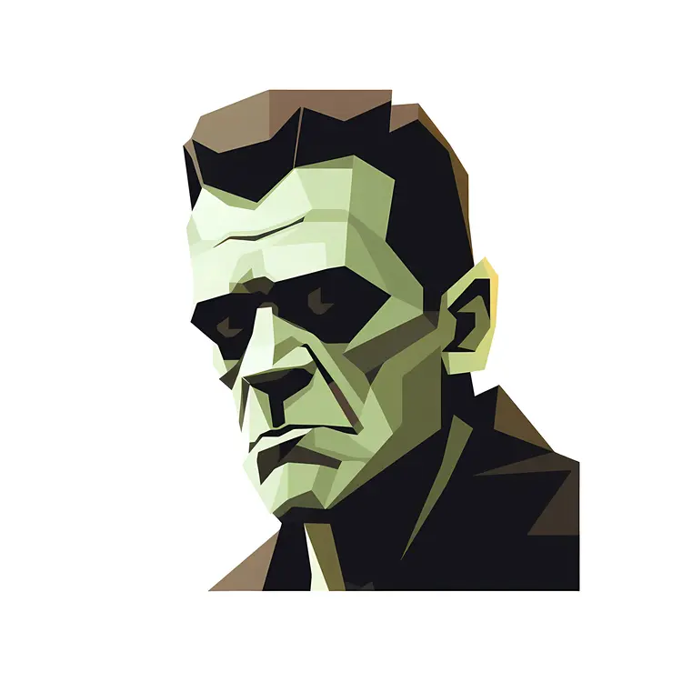 Geometric Frankenstein Monster Portrait