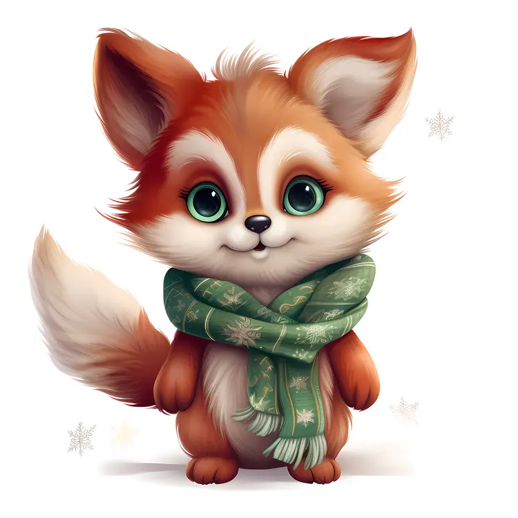 Adorable Fox in Winter Scarf