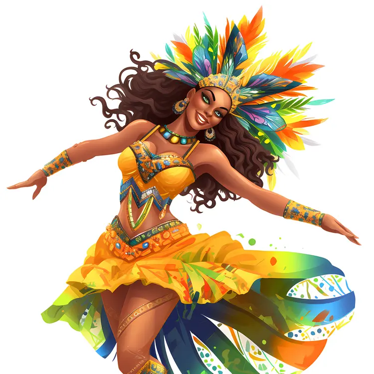 Colorful Dancer in Festival Costume