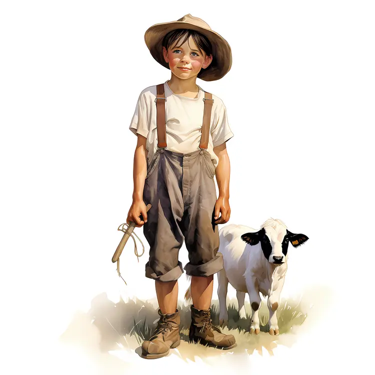 Young Boy with Goat
